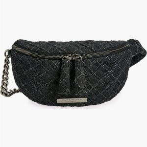 Kurt Geiger London Brixton Belt Bag in Black Denim NWT